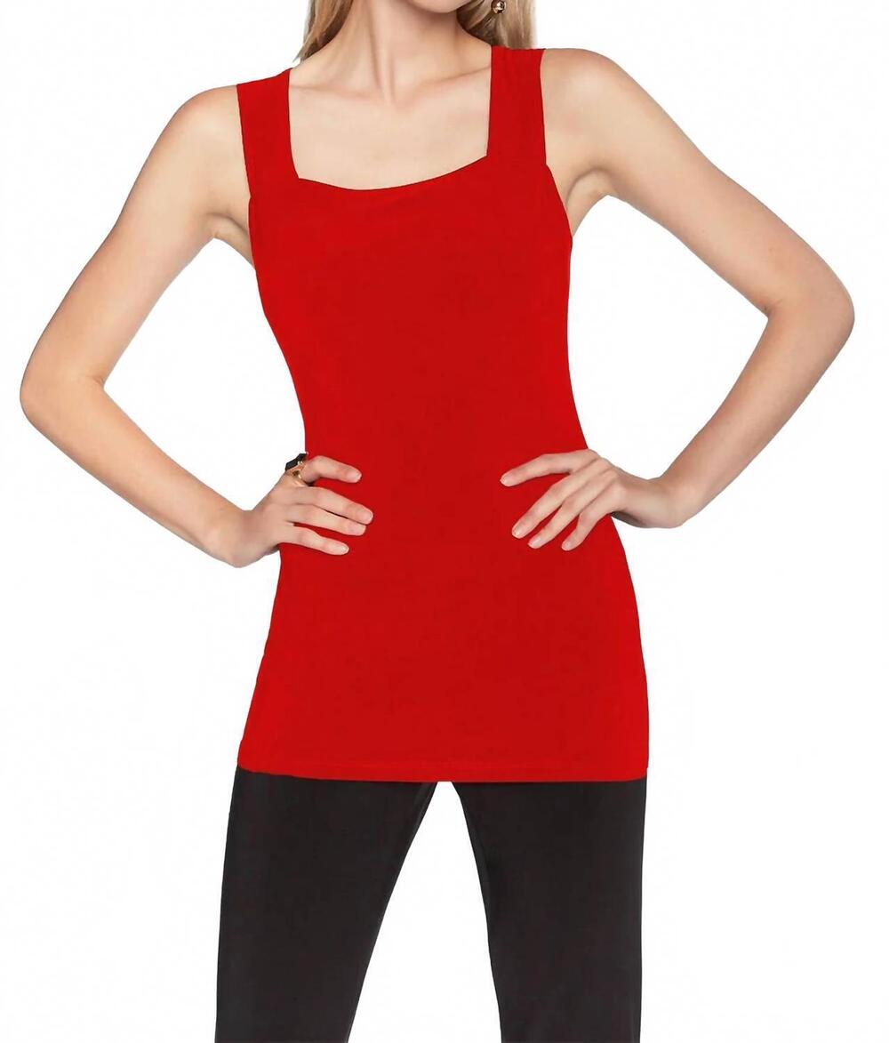 NEW FRANK LYMAN square neck knit tank in tomato